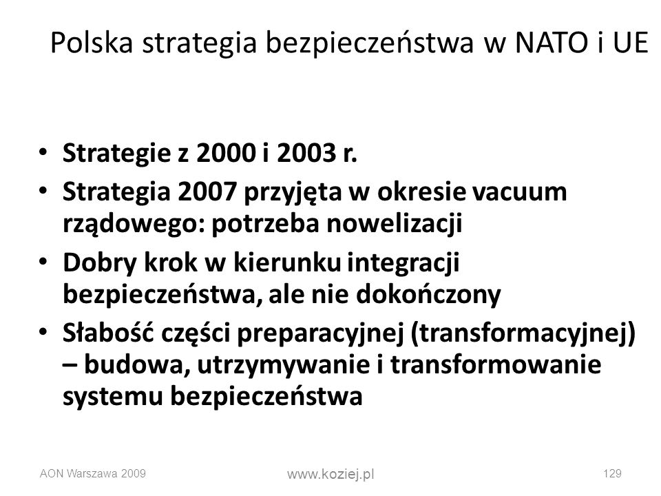 Polska strategia bezpieczeństwa w NATO i UE