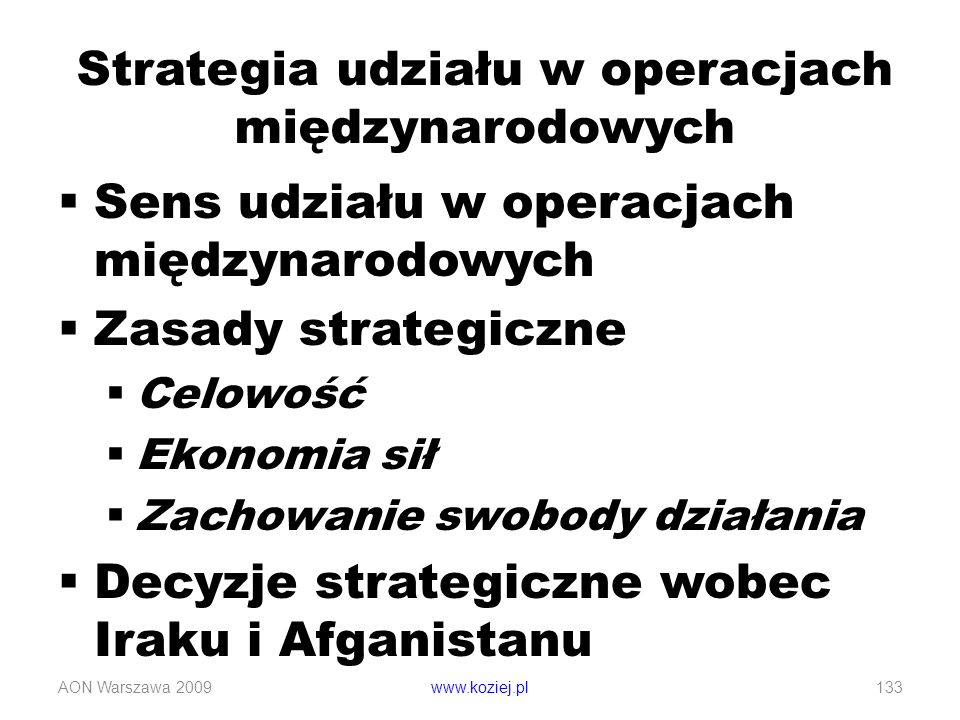 Strategia udziału w operacjach międzynarodowych