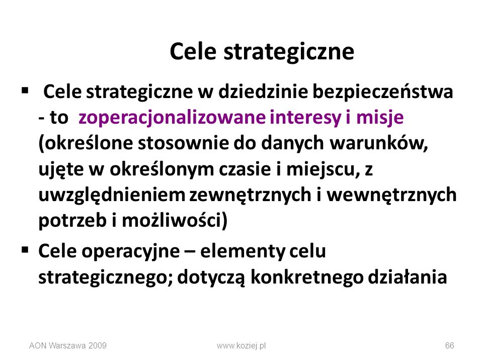 Cele strategiczne
