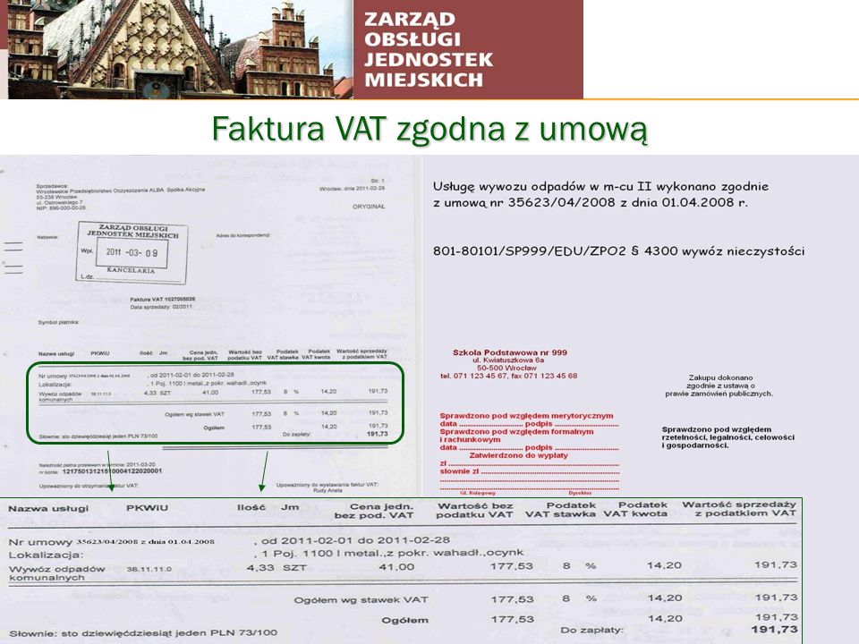 Faktura VAT zgodna z umową