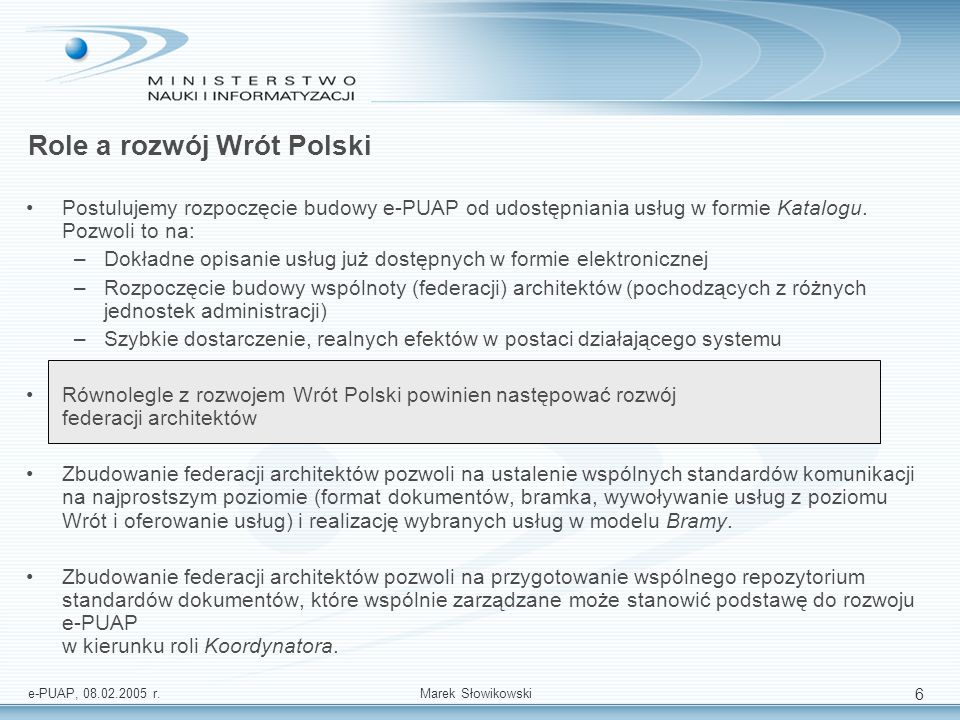 Role a rozwój Wrót Polski