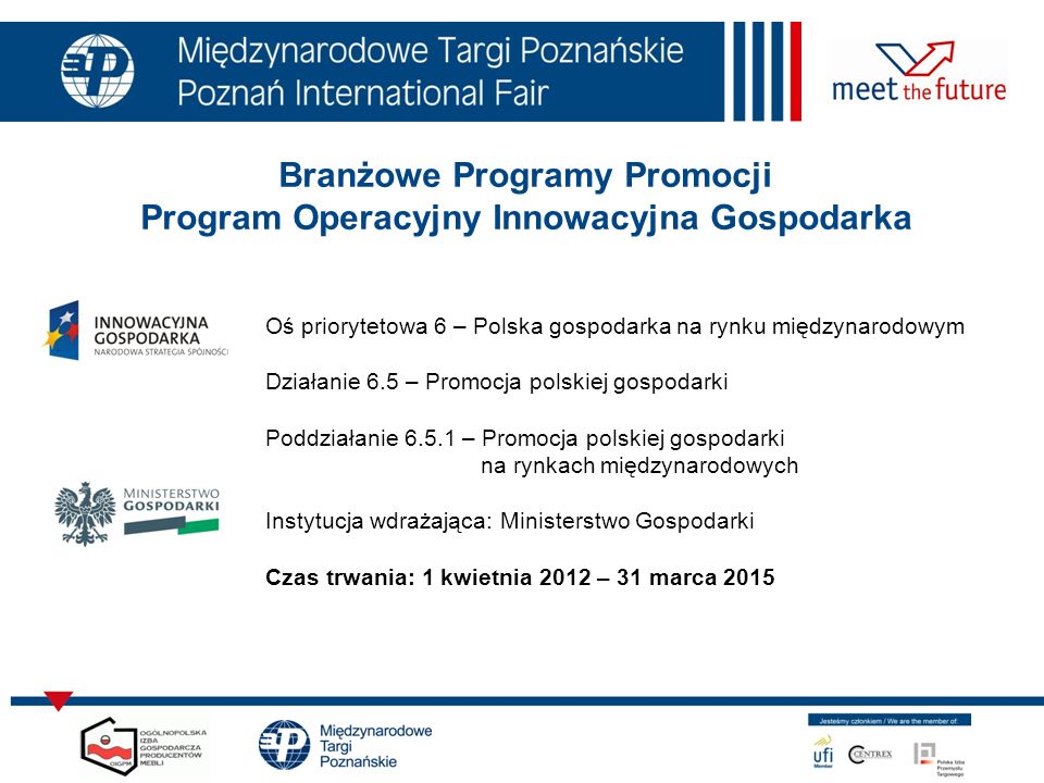 Branżowe Programy Promocji Program Operacyjny Innowacyjna Gospodarka