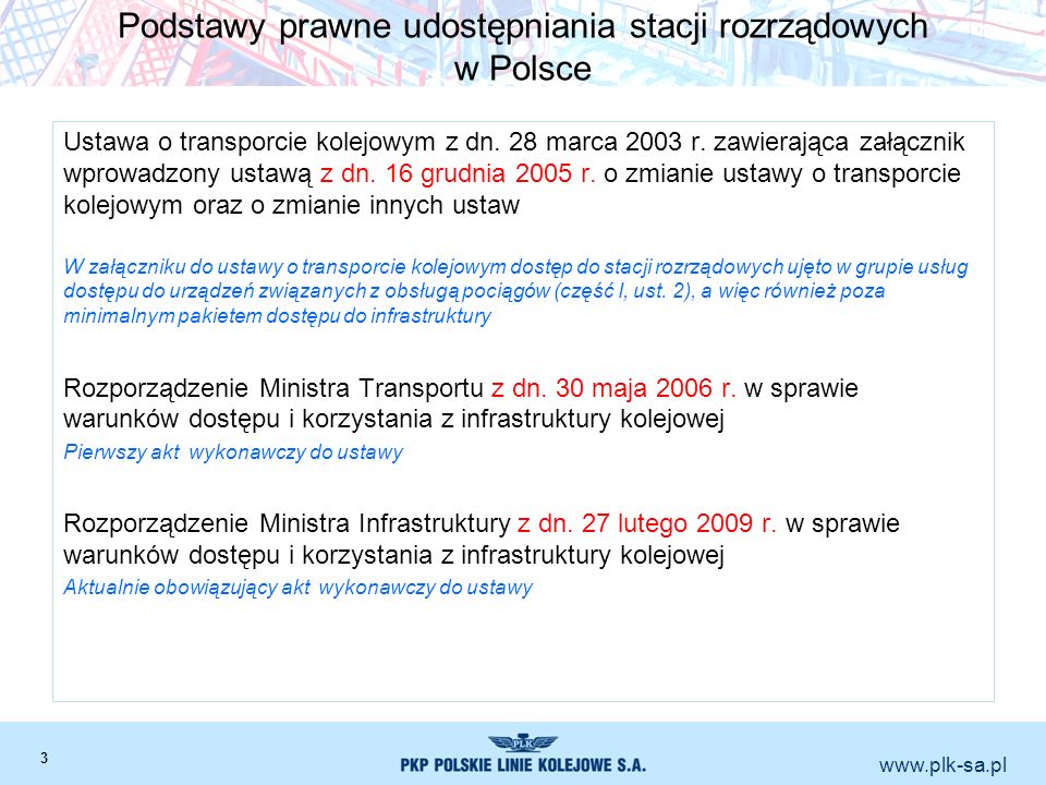 Podstawy prawne udostępniania stacji rozrządowych w Polsce