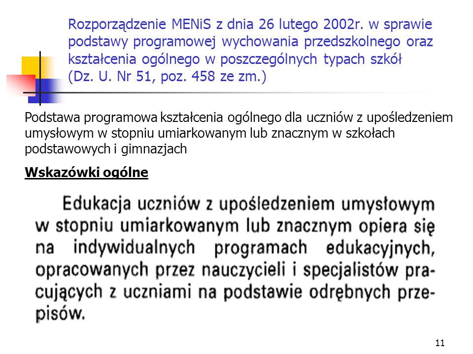 Rozporządzenie MENiS z dnia 26 lutego 2002r