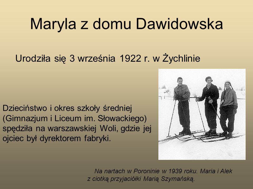 Maryla z domu Dawidowska