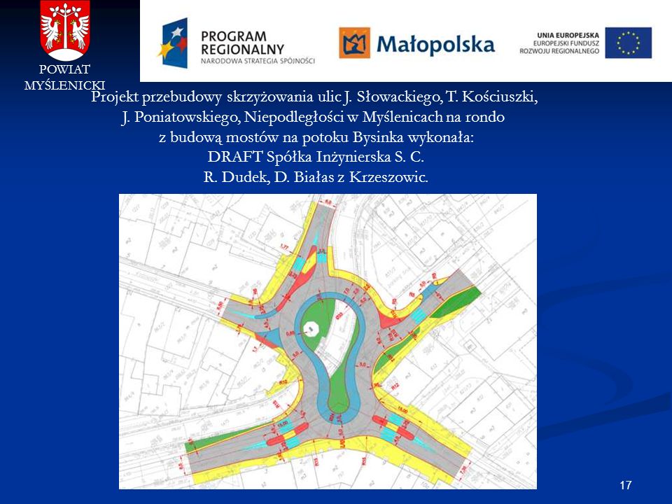 Projekt przebudowy skrzyżowania ulic J. Słowackiego, T. Kościuszki,