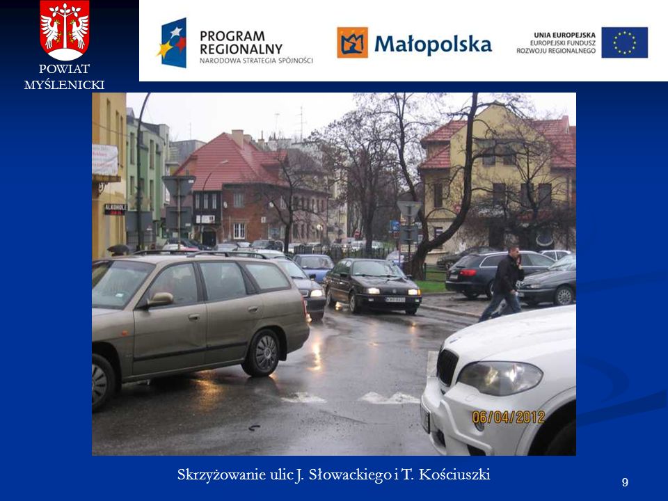 Skrzyżowanie ulic J. Słowackiego i T. Kościuszki