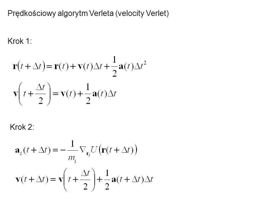 Prędkościowy algorytm Verleta (velocity Verlet)