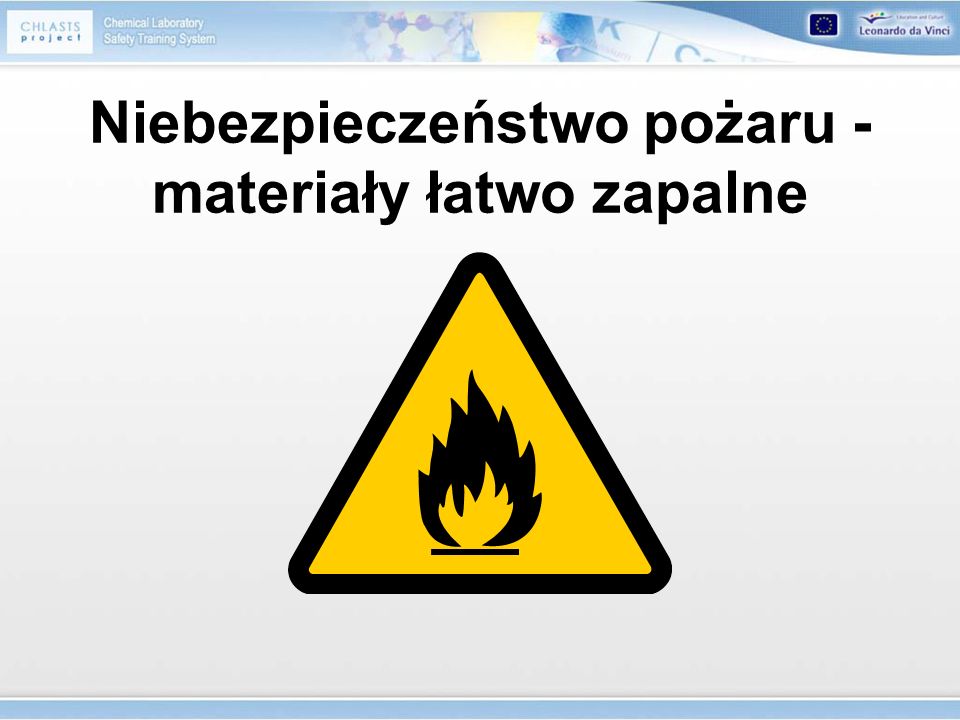 Niebezpieczeństwo pożaru - materiały łatwo zapalne