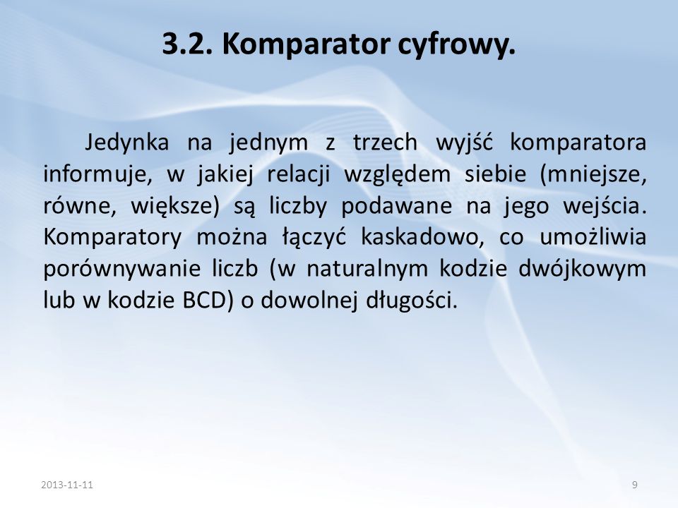 3.2. Komparator cyfrowy.