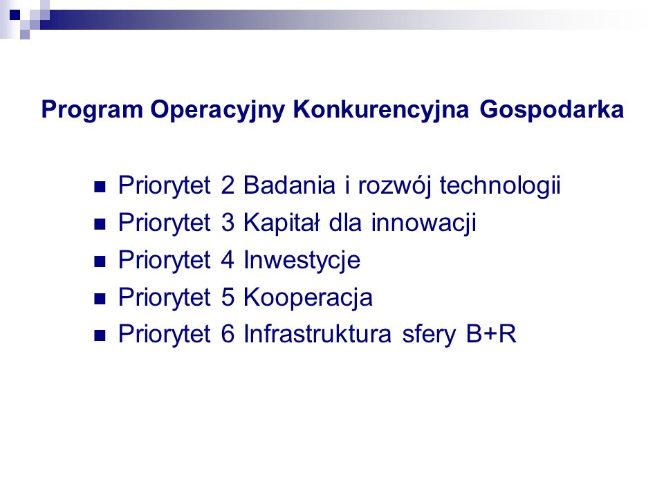 Program Operacyjny Konkurencyjna Gospodarka