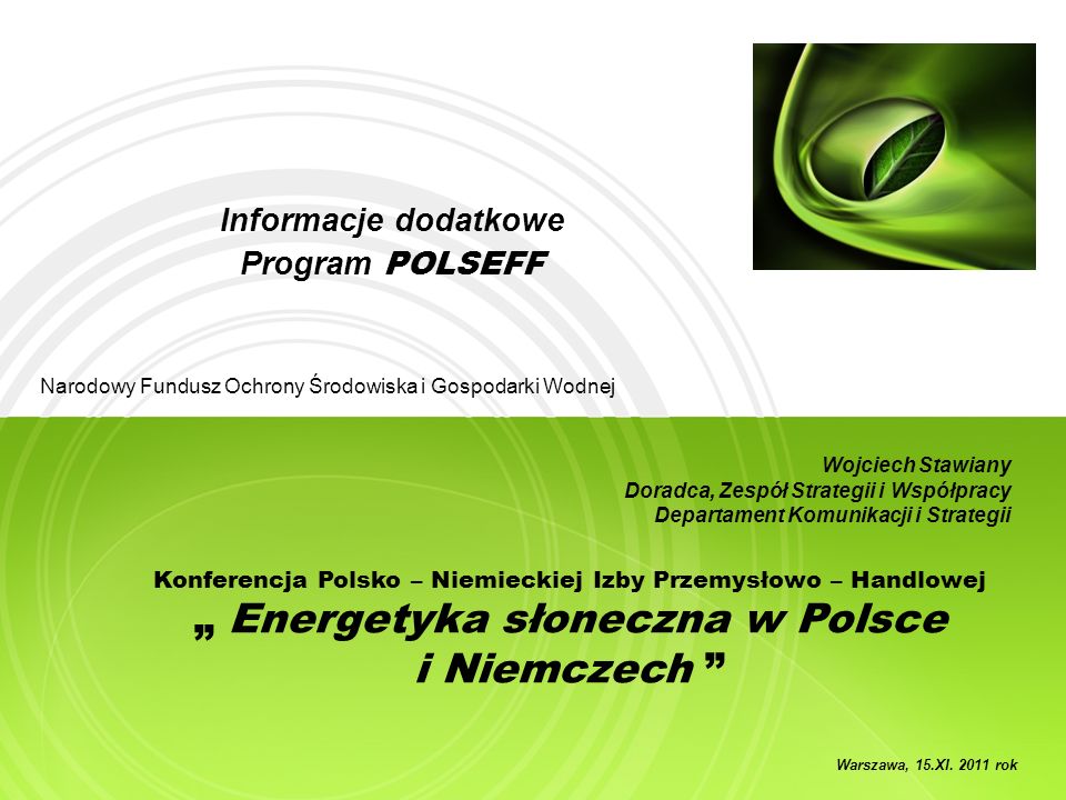 Informacje dodatkowe Program POLSEFF
