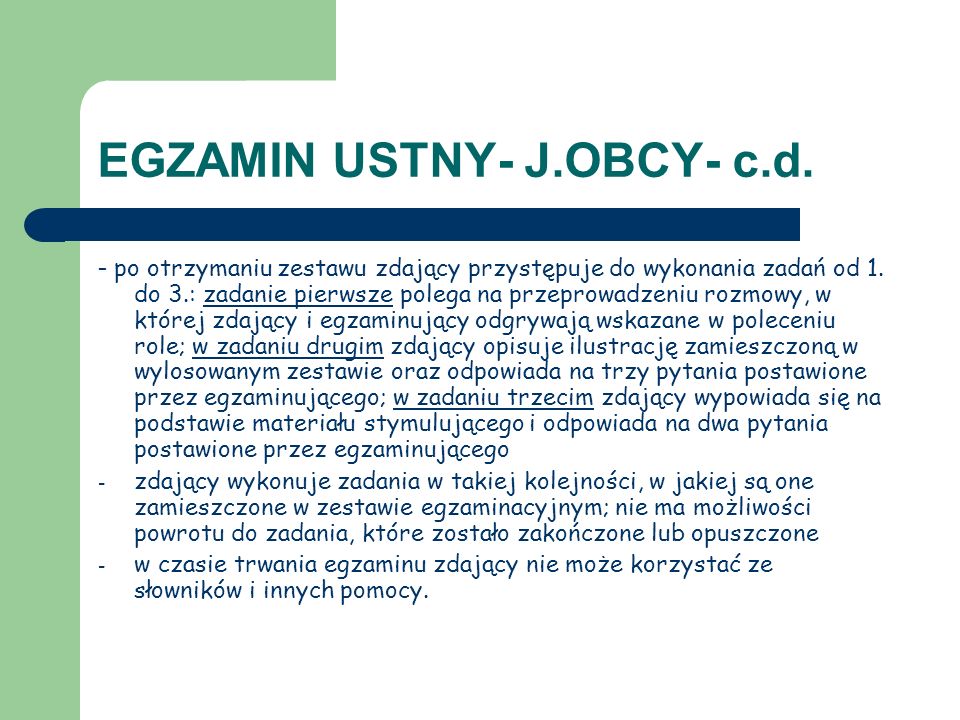 EGZAMIN USTNY- J.OBCY- c.d.