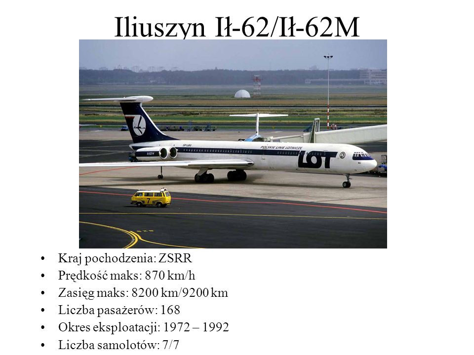Iliuszyn Ił-62/Ił-62M Kraj pochodzenia: ZSRR Prędkość maks: 870 km/h