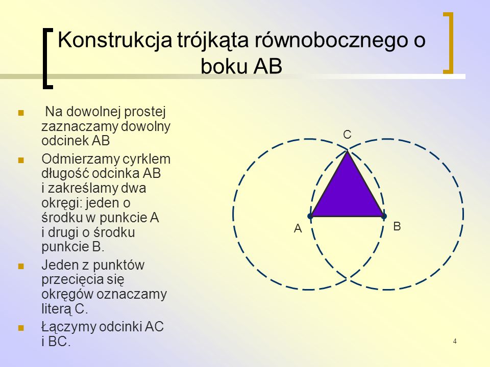 Konstrukcja trójkąta równobocznego o boku AB