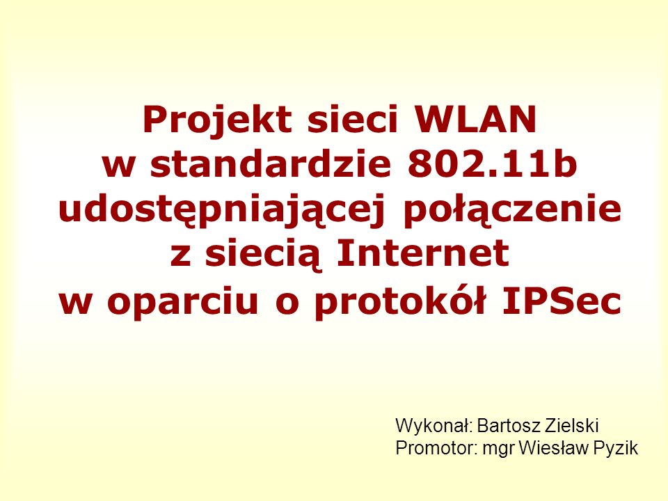 Projekt sieci WLAN w standardzie 802