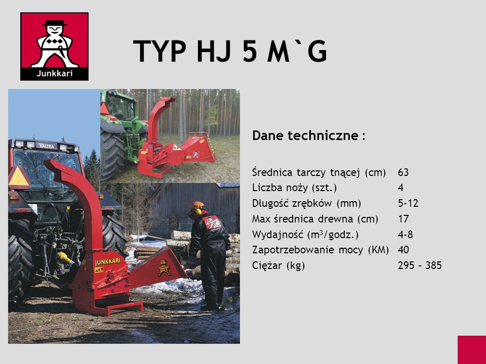 TYP HJ 5 M`G Dane techniczne : Średnica tarczy tnącej (cm) 63