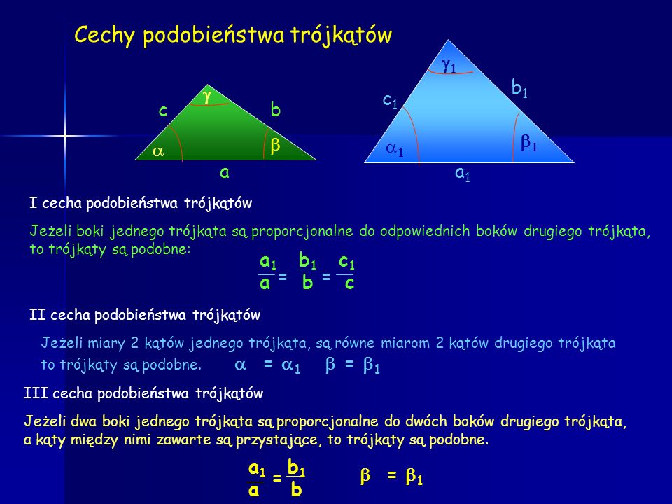 Cechy podobieństwa trójkątów