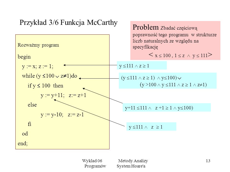 Przykład 3/6 Funkcja McCarthy