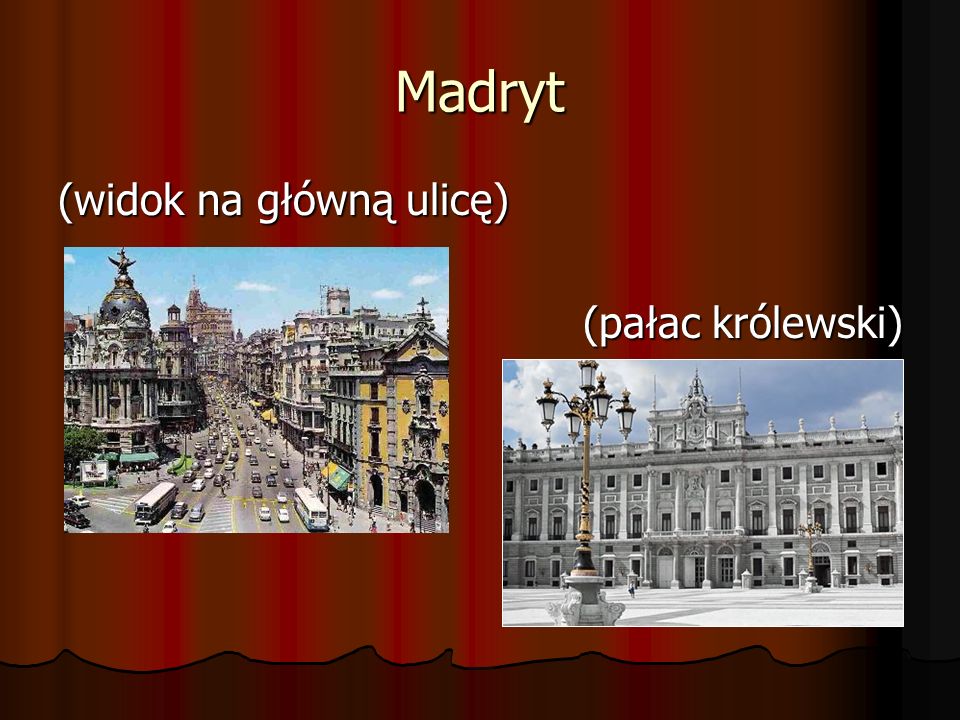 Madryt (widok na główną ulicę) (pałac królewski)