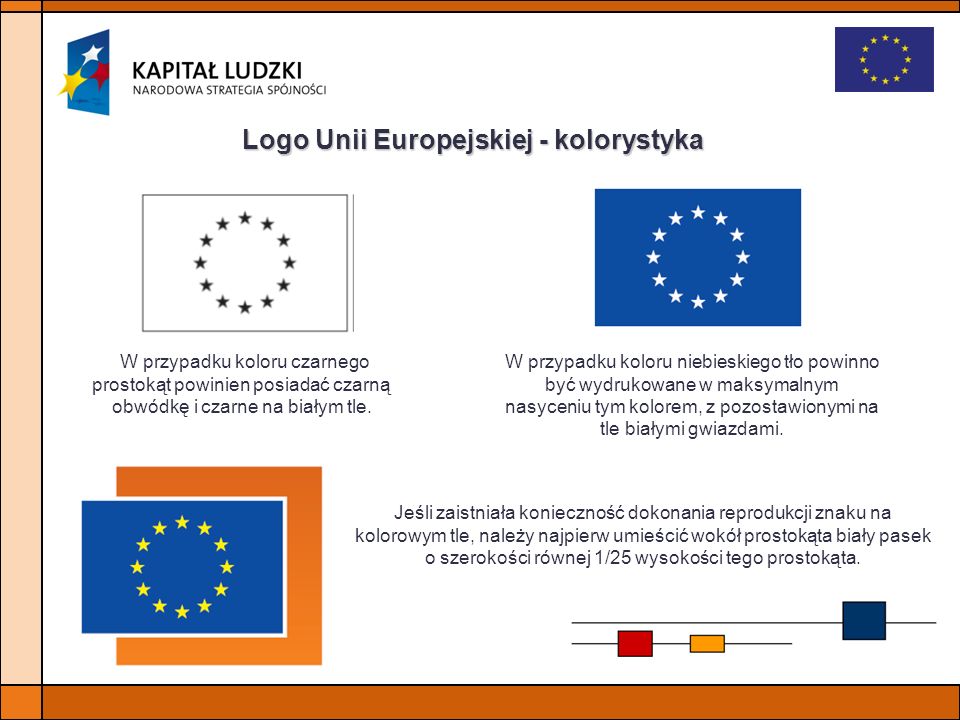 Logo Unii Europejskiej - kolorystyka