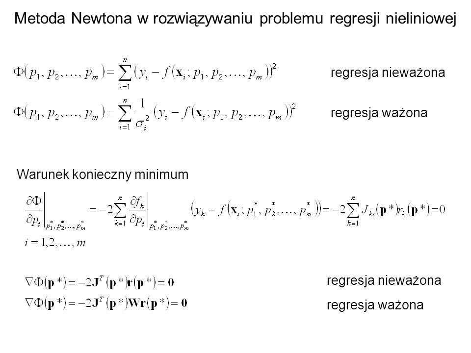 Metoda Newtona w rozwiązywaniu problemu regresji nieliniowej