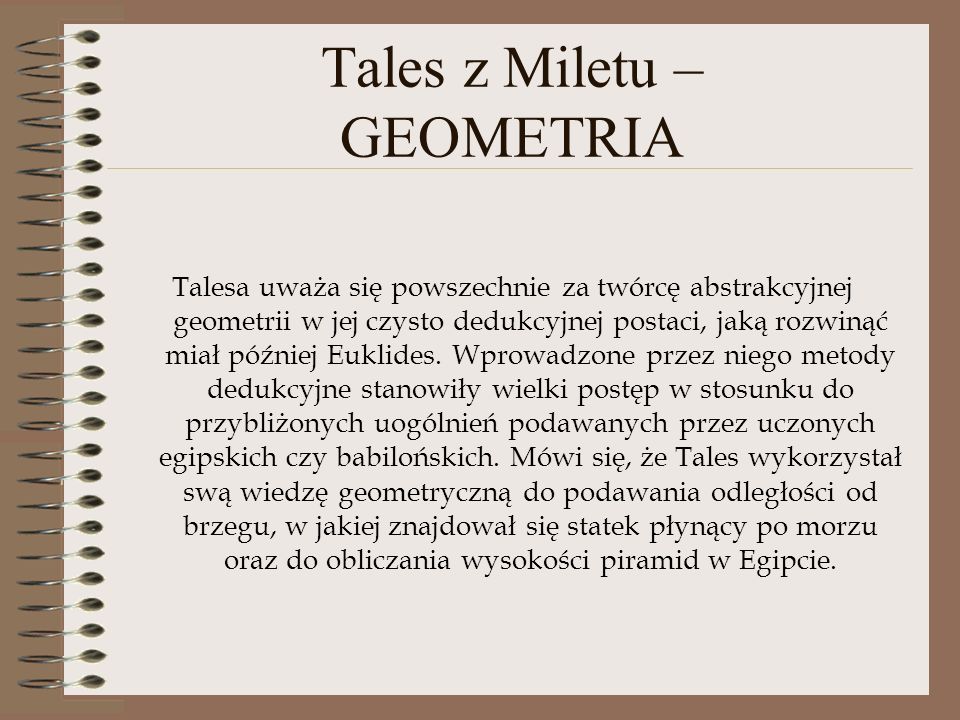 Tales z Miletu – GEOMETRIA