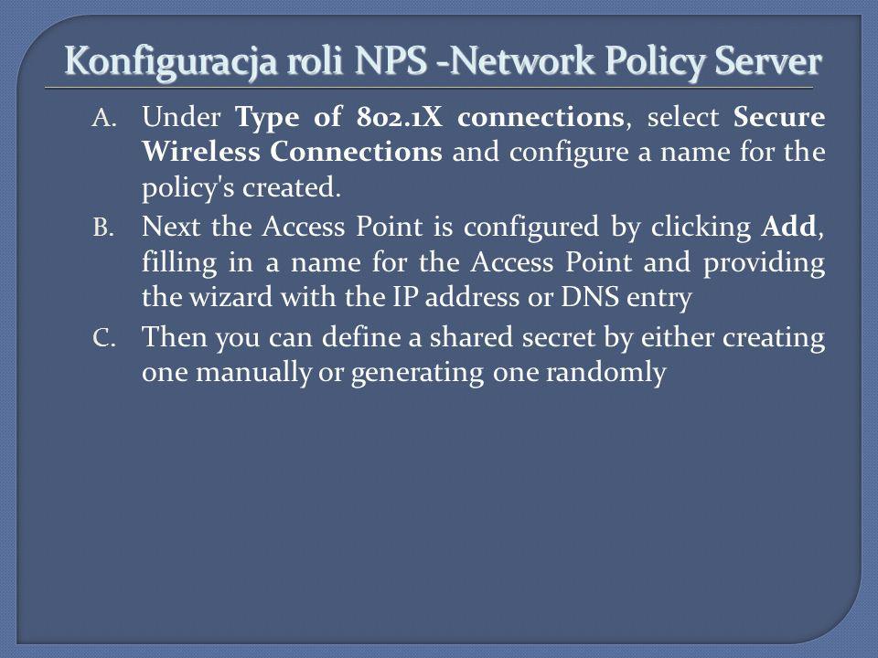 Konfiguracja roli NPS -Network Policy Server