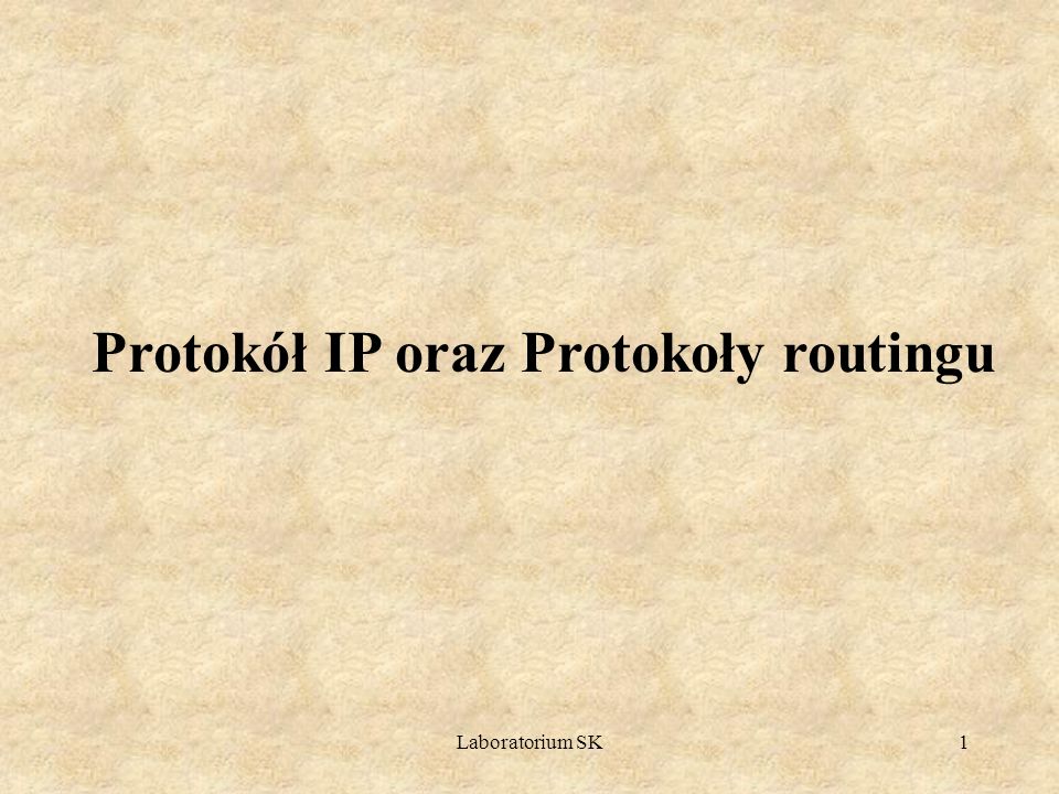 Protokół IP oraz Protokoły routingu