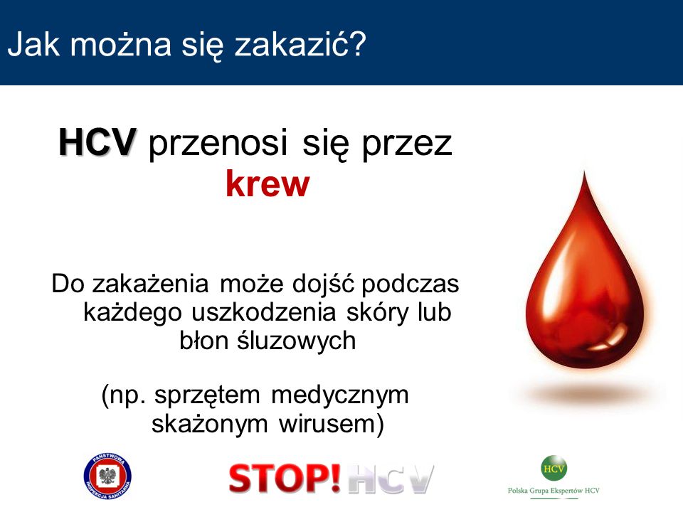 HCV przenosi się przez krew