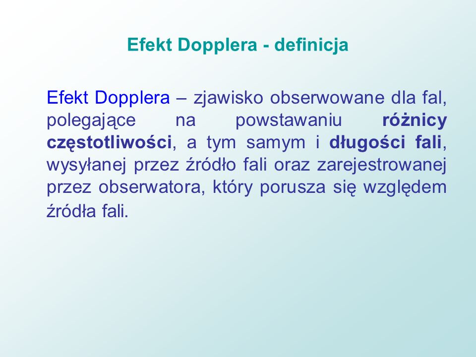 Efekt Dopplera - definicja