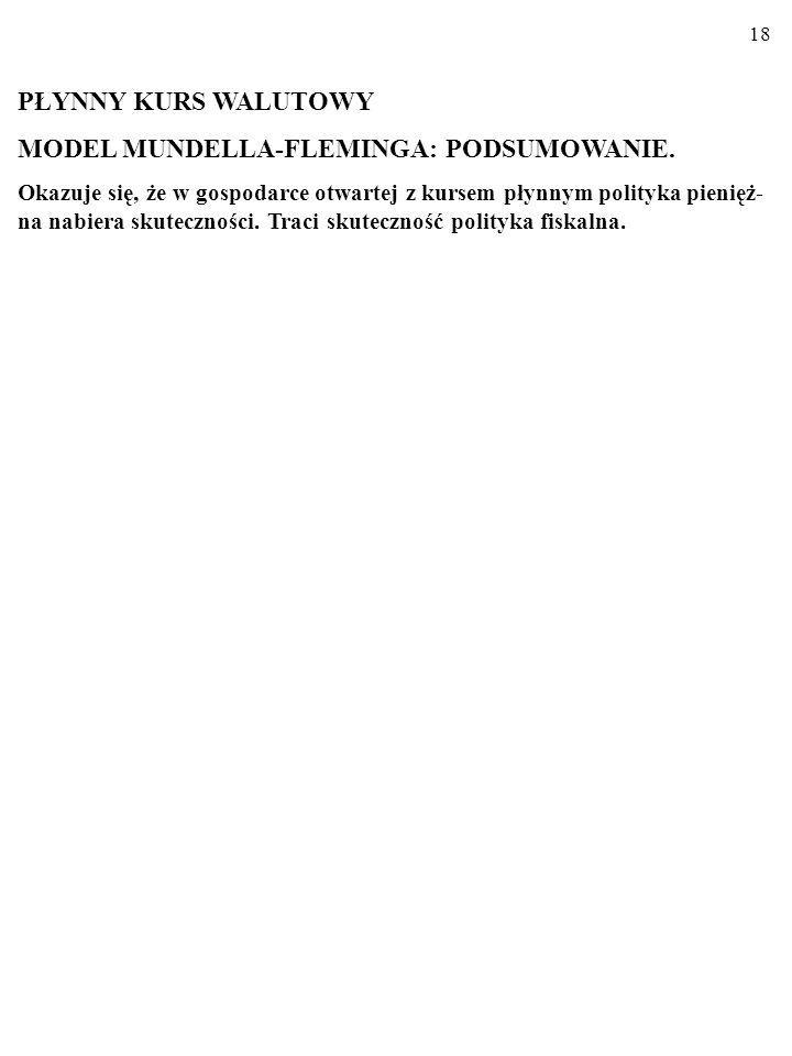 MODEL MUNDELLA-FLEMINGA: PODSUMOWANIE.