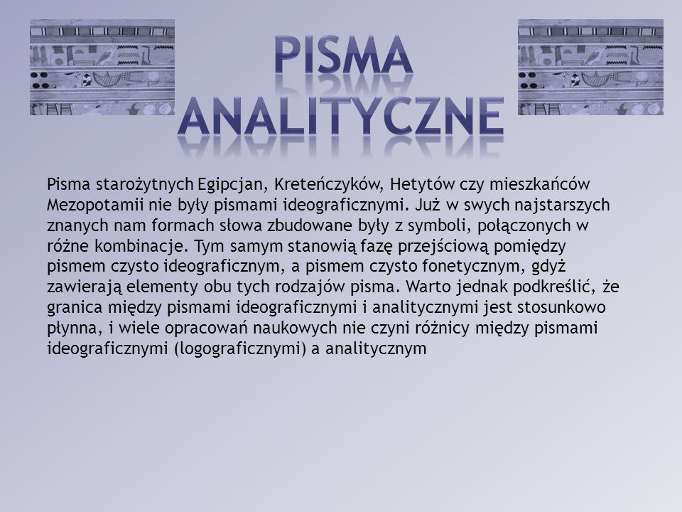 PISMA analityczne.