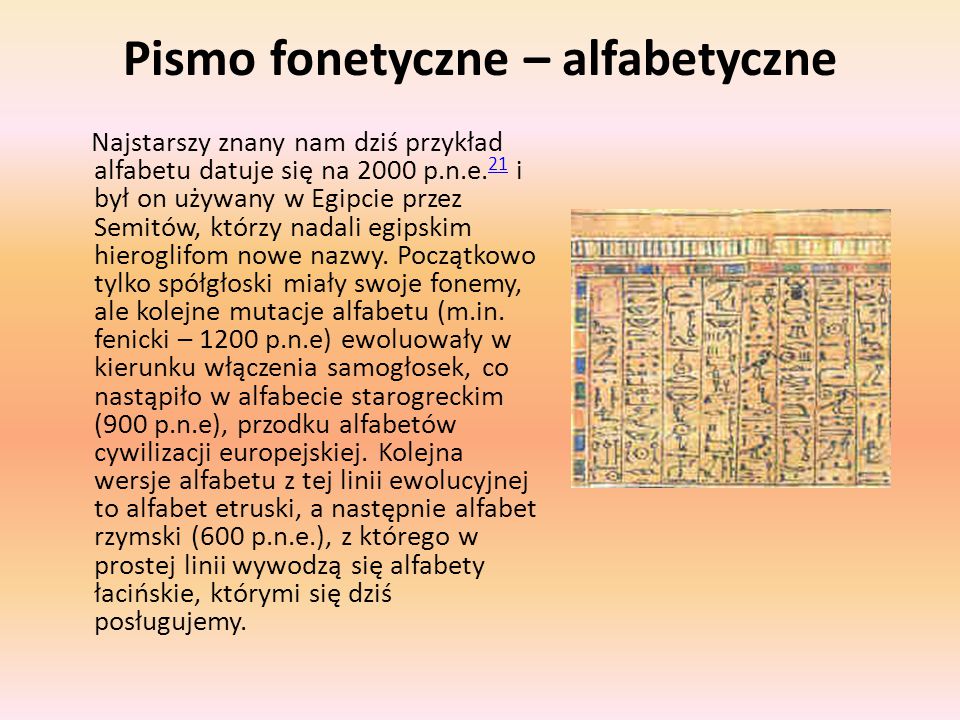 Pismo fonetyczne – alfabetyczne