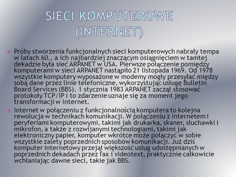 Sieci komputerowe (Internet)