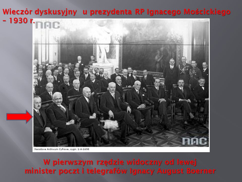 Wieczór dyskusyjny u prezydenta RP Ignacego Mościckiego – 1930 r.