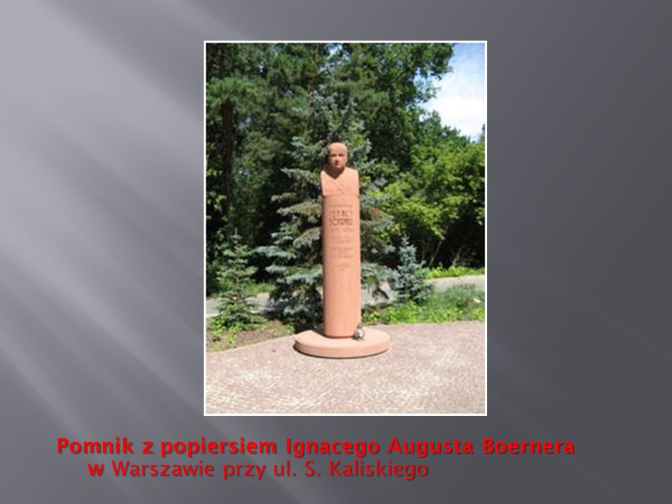 Pomnik z popiersiem Ignacego Augusta Boernera w Warszawie przy ul. S