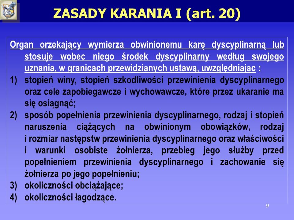 ZASADY KARANIA I (art. 20)