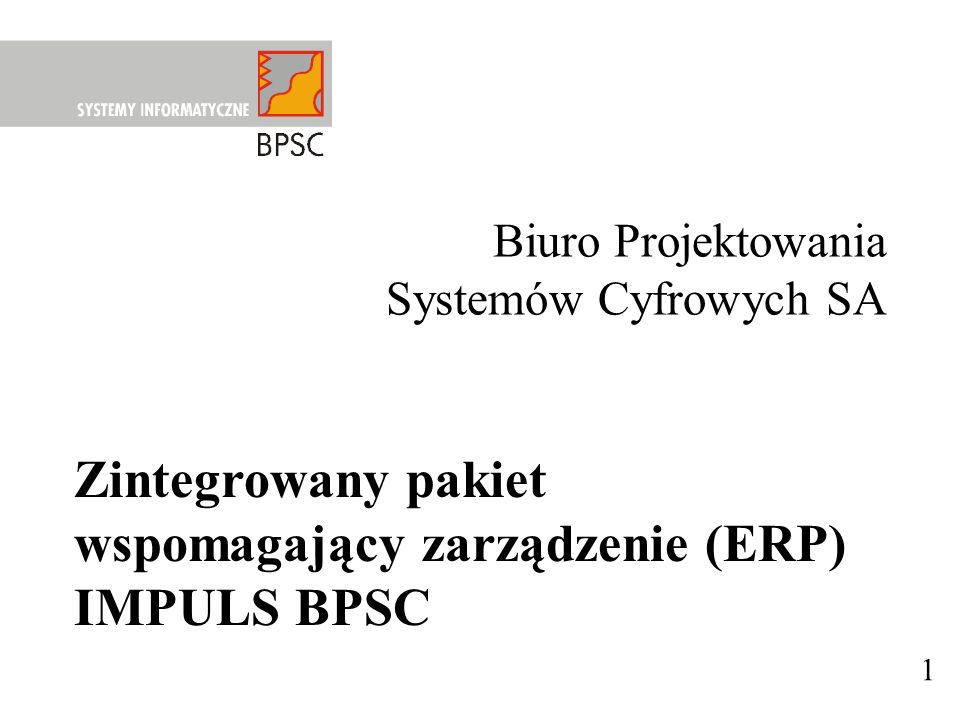 wspomagający zarządzenie (ERP) IMPULS BPSC