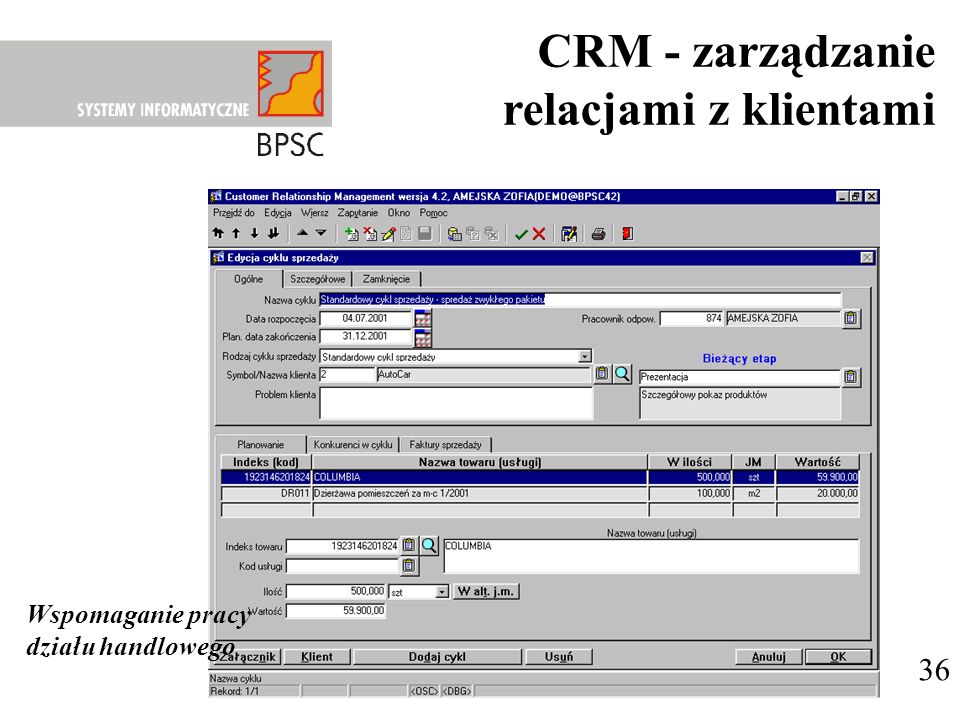CRM - zarządzanie relacjami z klientami 36