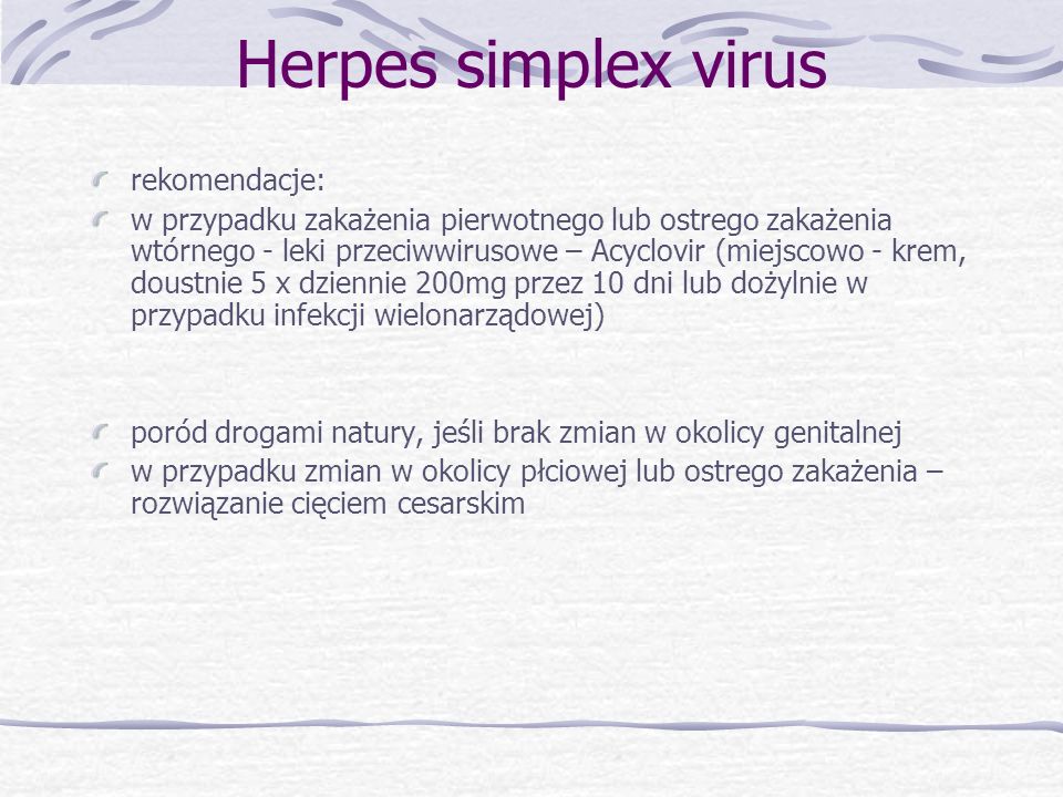 Herpes simplex virus rekomendacje: