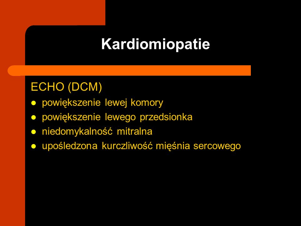Kardiomiopatie ECHO (DCM) powiększenie lewej komory