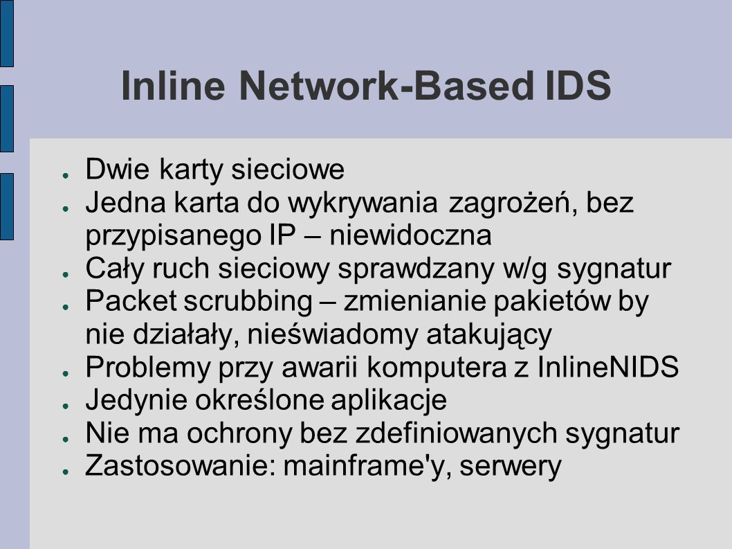 Inline Network-Based IDS