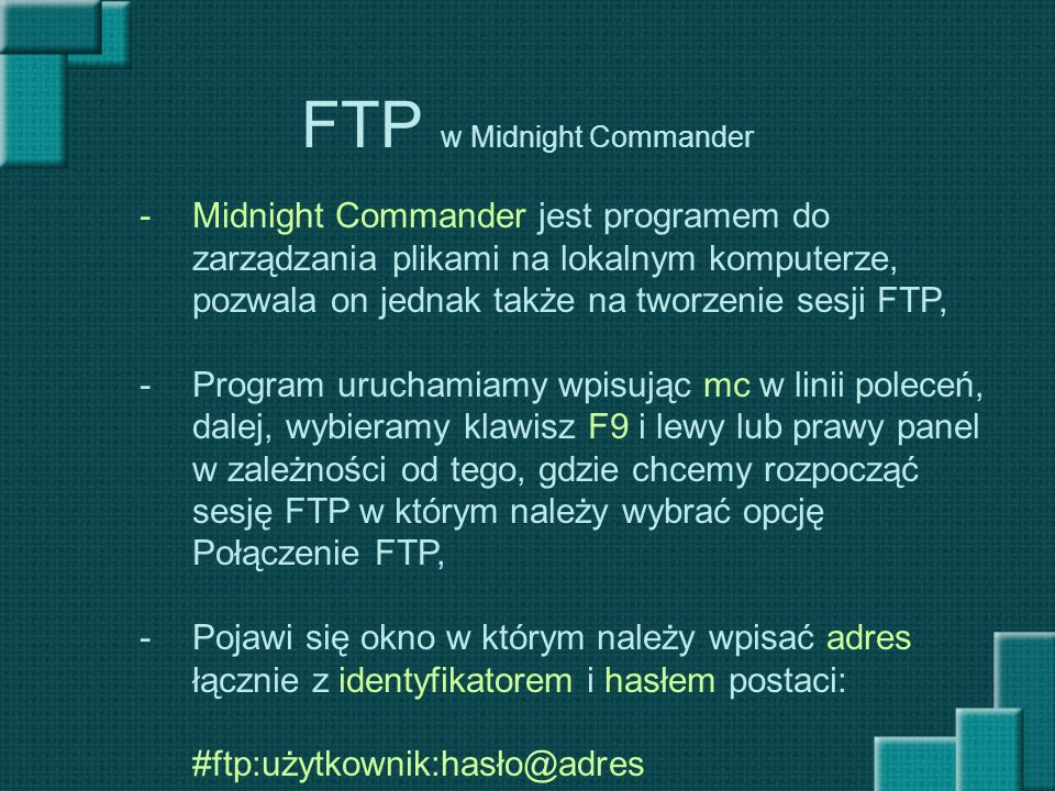 FTP w Midnight Commander