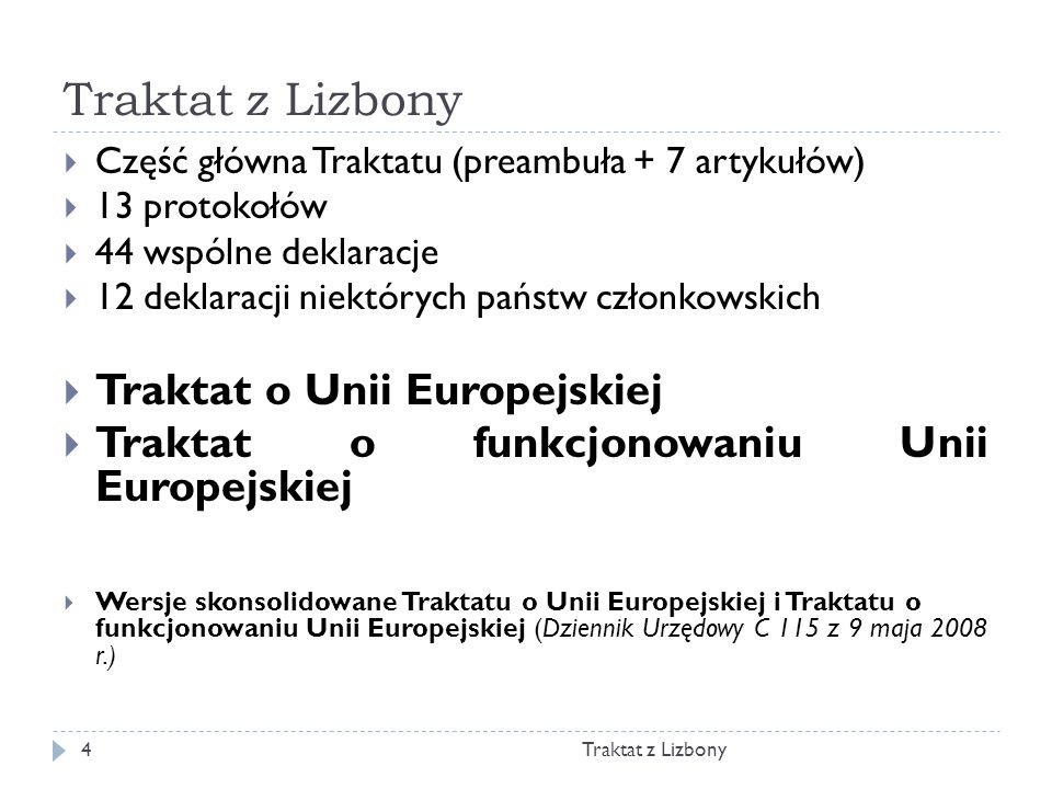 Traktat z Lizbony Traktat o Unii Europejskiej