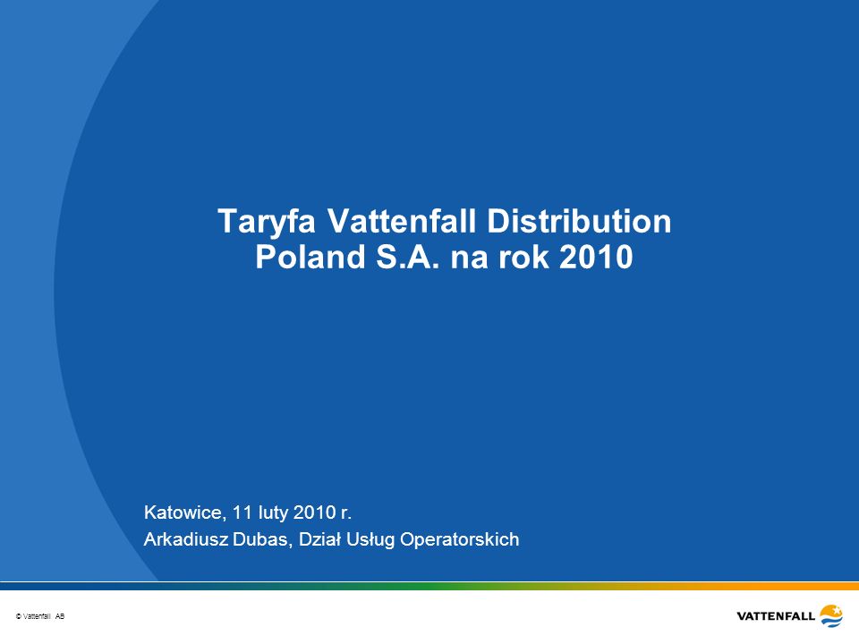 Taryfa Vattenfall Distribution Poland S.A. na rok 2010