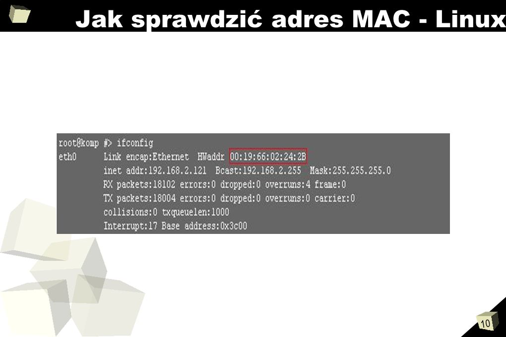 Jak sprawdzić adres MAC - Linux