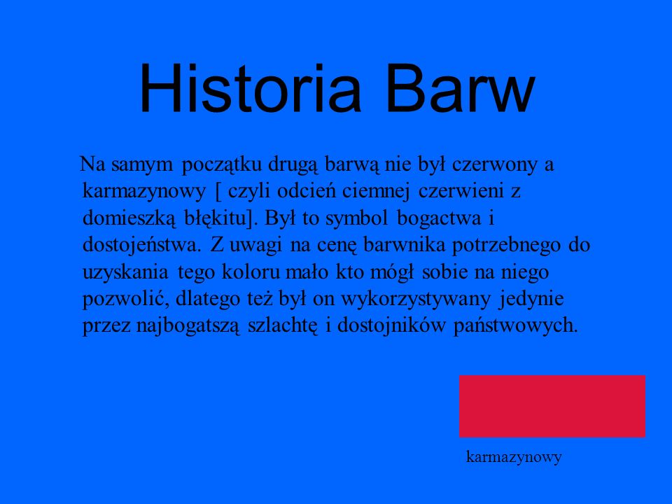 Historia Barw