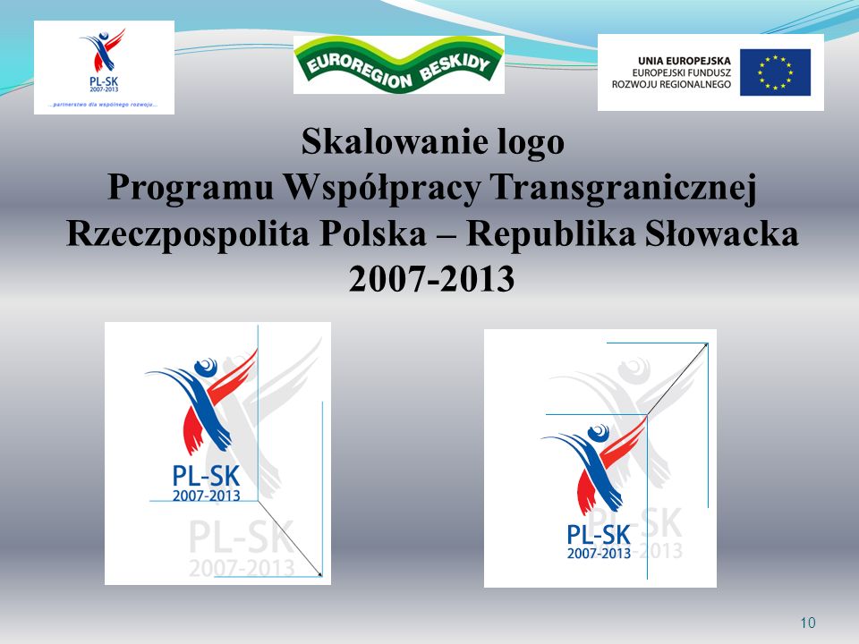Skalowanie logo Programu Współpracy Transgranicznej Rzeczpospolita Polska – Republika Słowacka