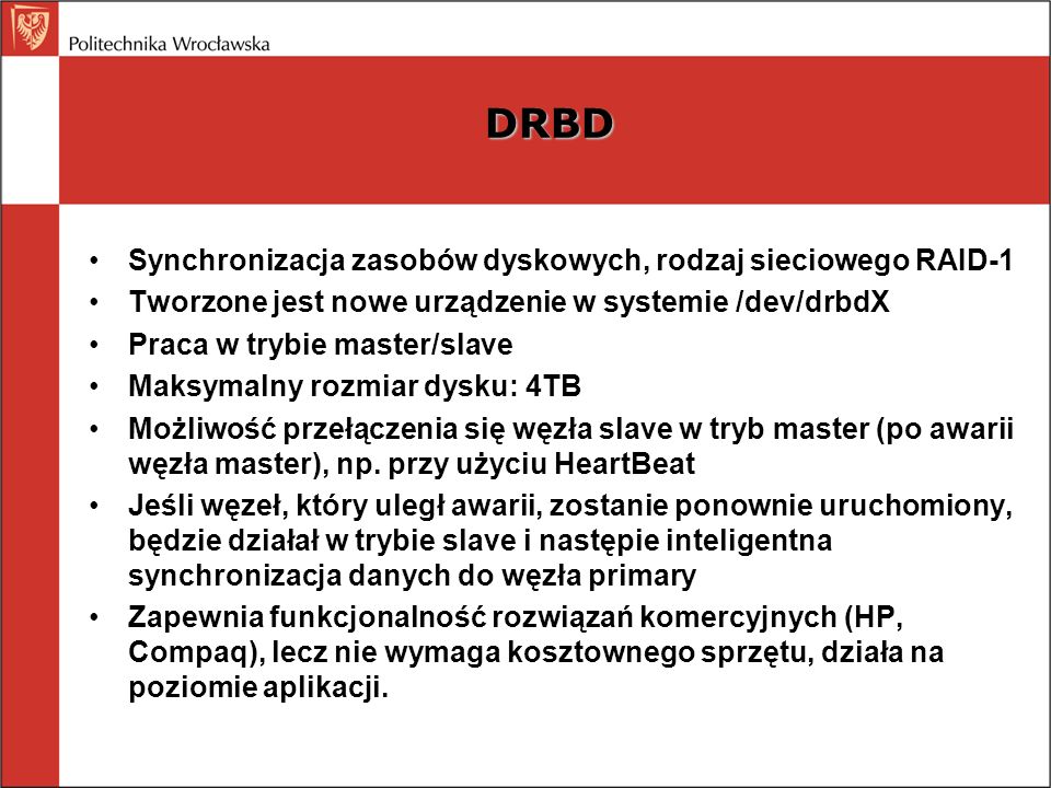 DRBD Synchronizacja zasobów dyskowych, rodzaj sieciowego RAID-1